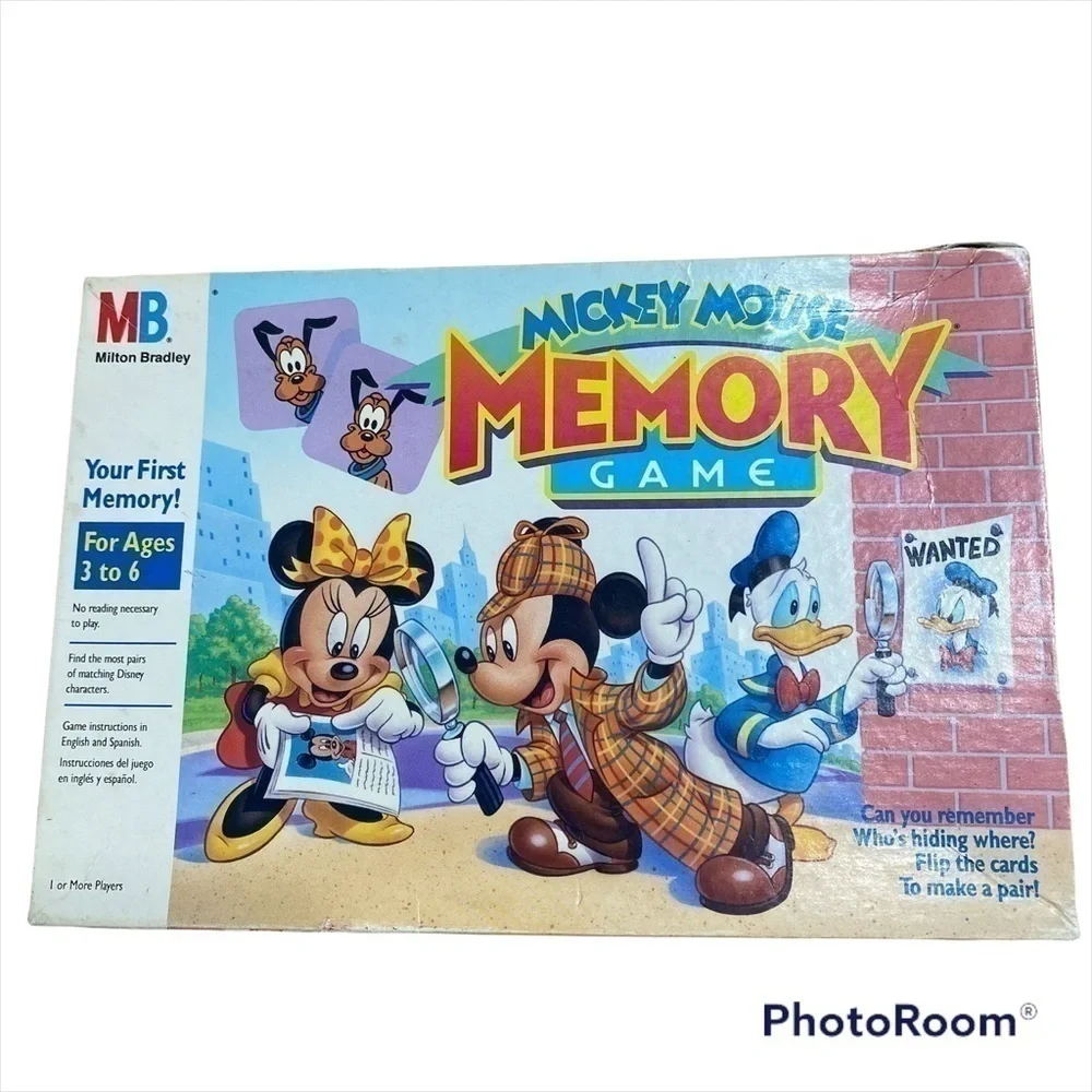 Vintage Disney Memory Game Mickey Mouse Kids Toy